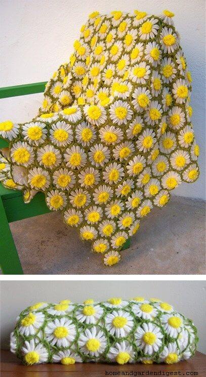Vintage Daisy motif blanket