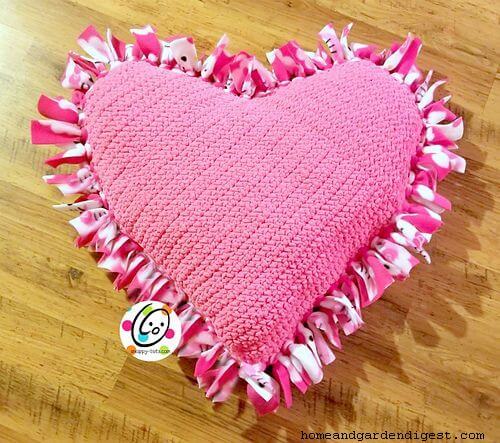 Giant squishy heart pillow