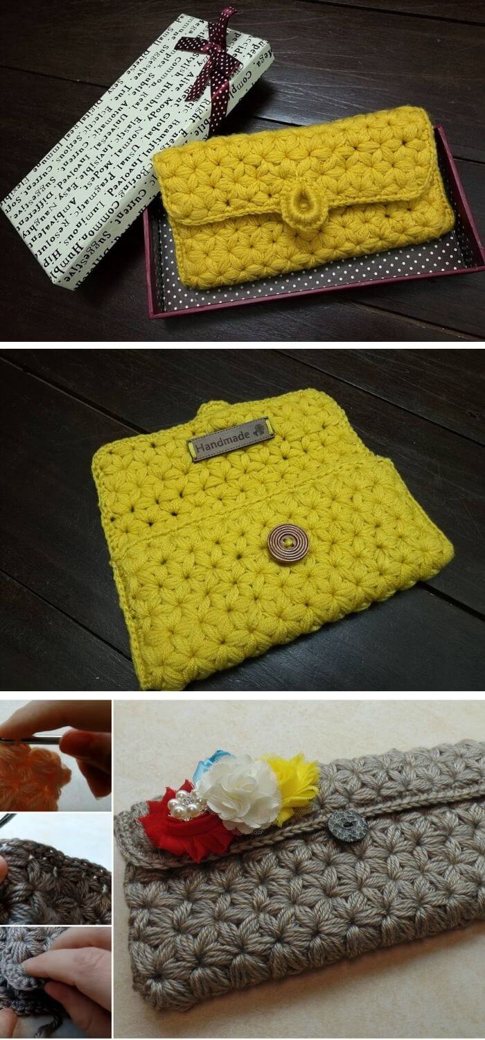 Puffed star stitch handbag