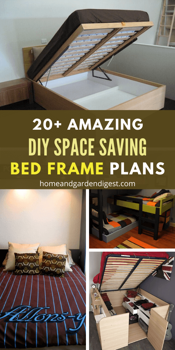 20+ DIY Space Saving Bed Frame Design Free Plans