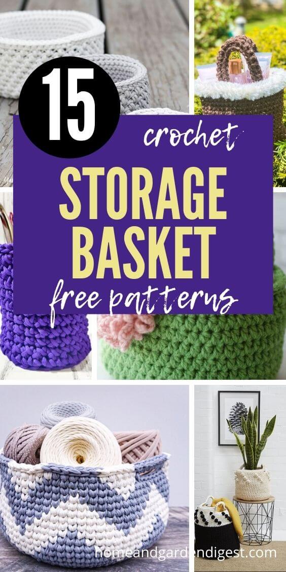 15 DIY Crochet Storage Basket Free Patterns