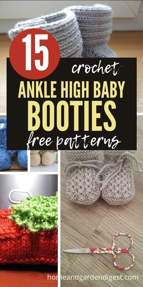 15 Knit Ankle High Baby Booties Free Patterns