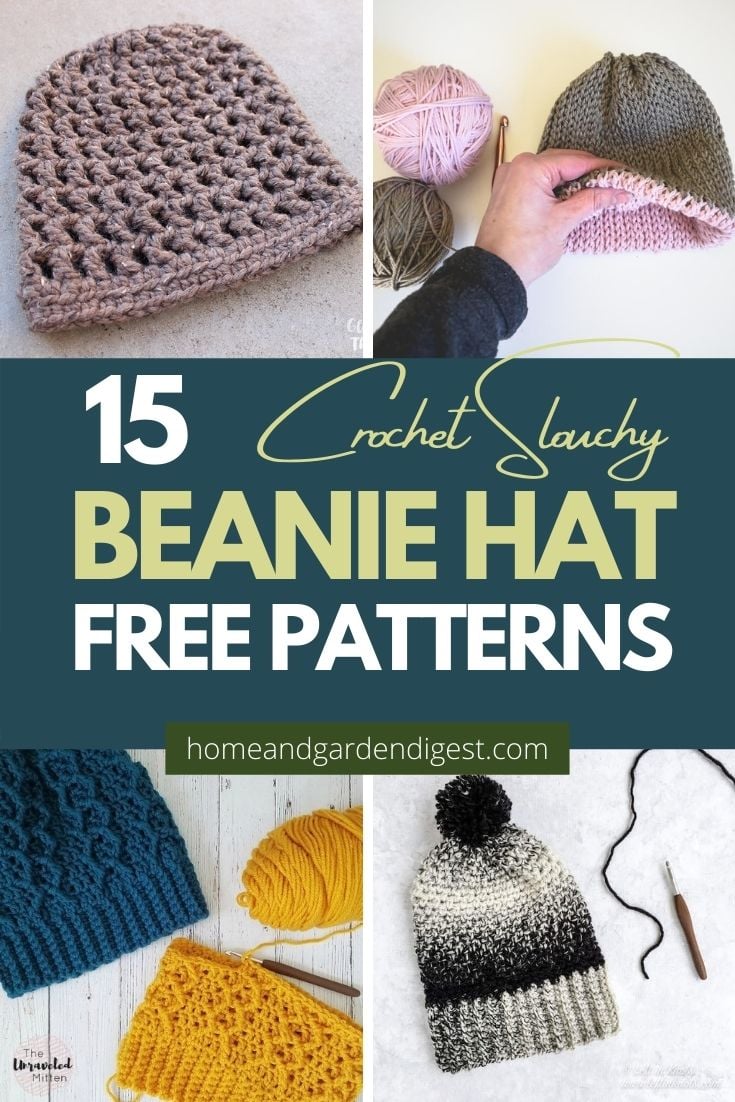 15 Crochet Slouchy Beanie Hat Free Patterns