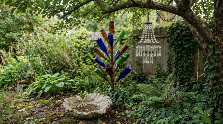 20 Stunning DIY Garden Art Projects From Bottles, Wire, Concrete, and Clay