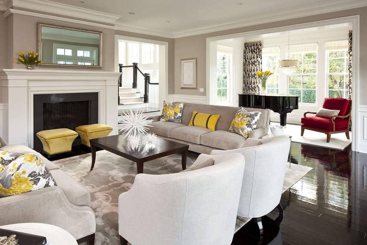 Keep a cohesive look in the living room. 