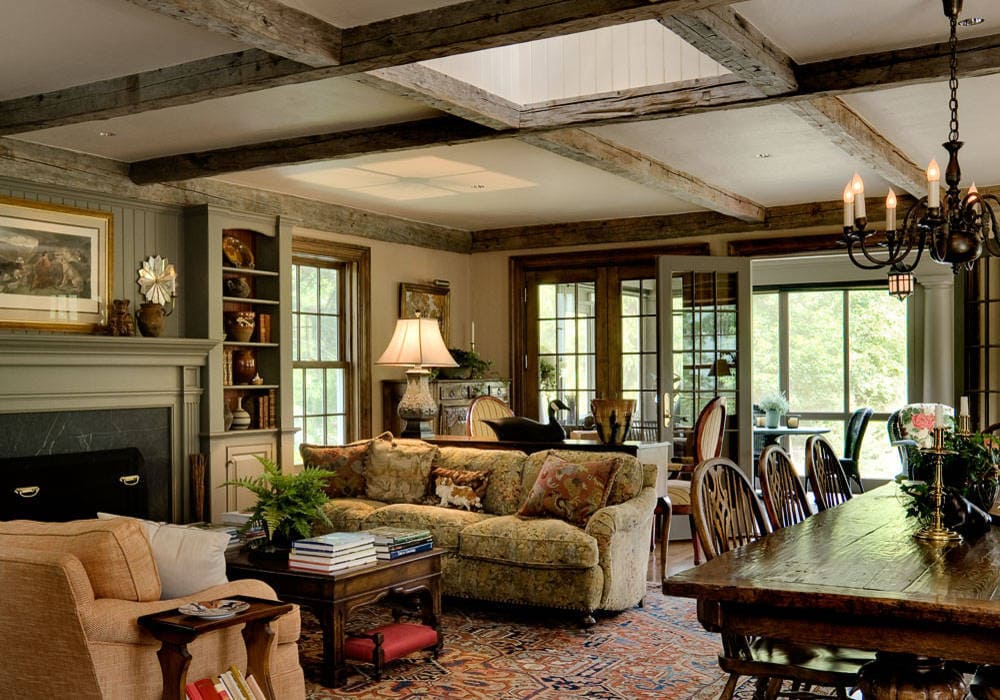 Warm colors in a small living room. 
