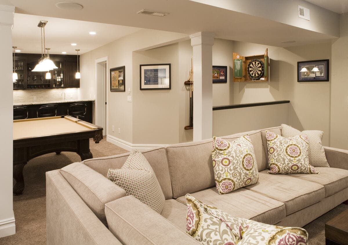 Placing a sofa in a suitable position. 