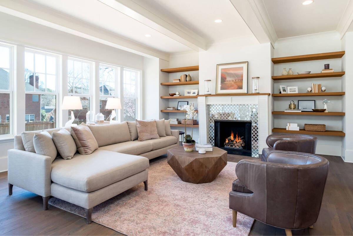 Small Formal Living Room Ideas: Floating Shelves