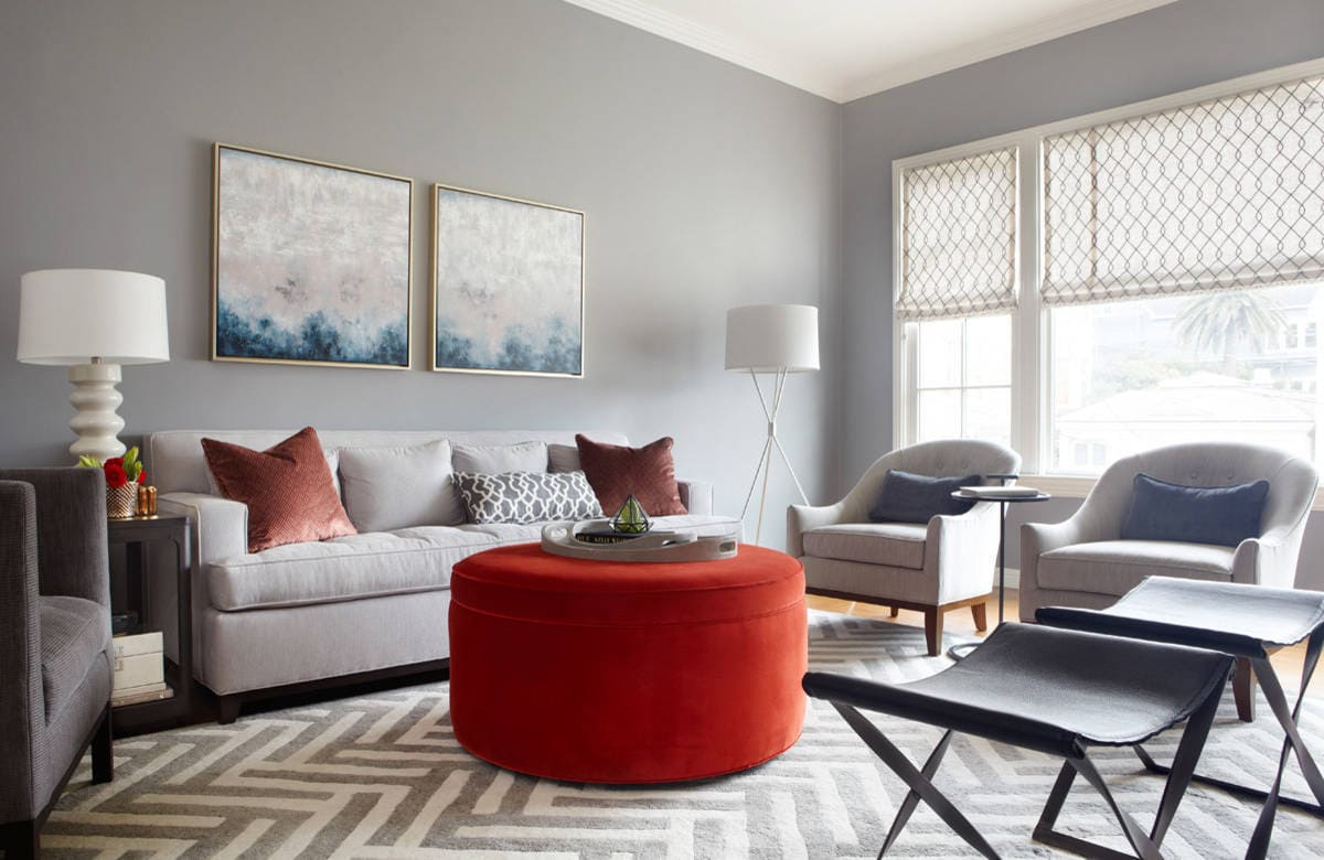 Match wall, floor, and sofa