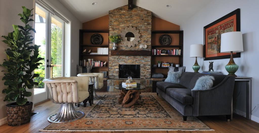 Small Living Room Space Ideas: Big Rug for Small Room