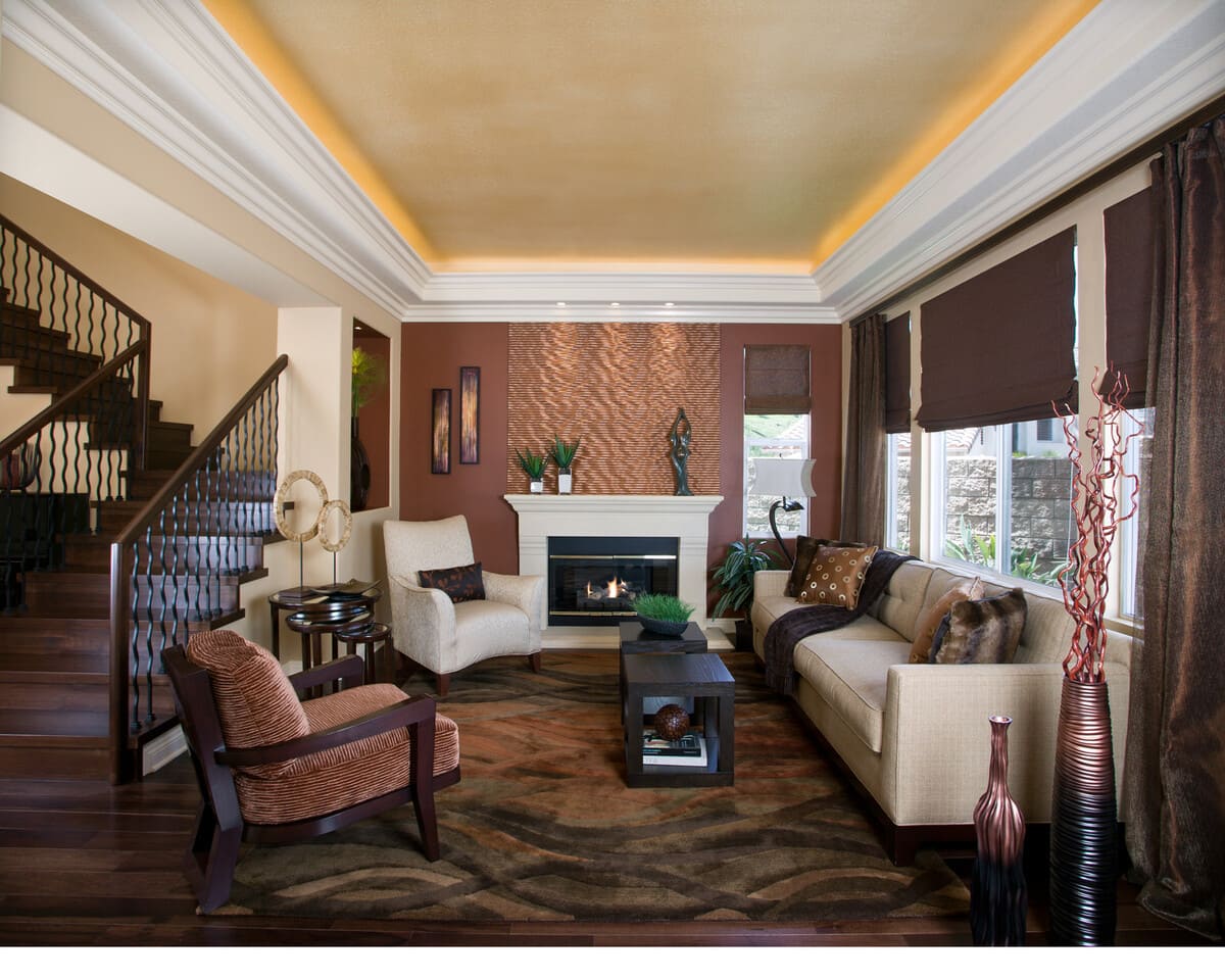 A large rug can make a small living room feel larger
