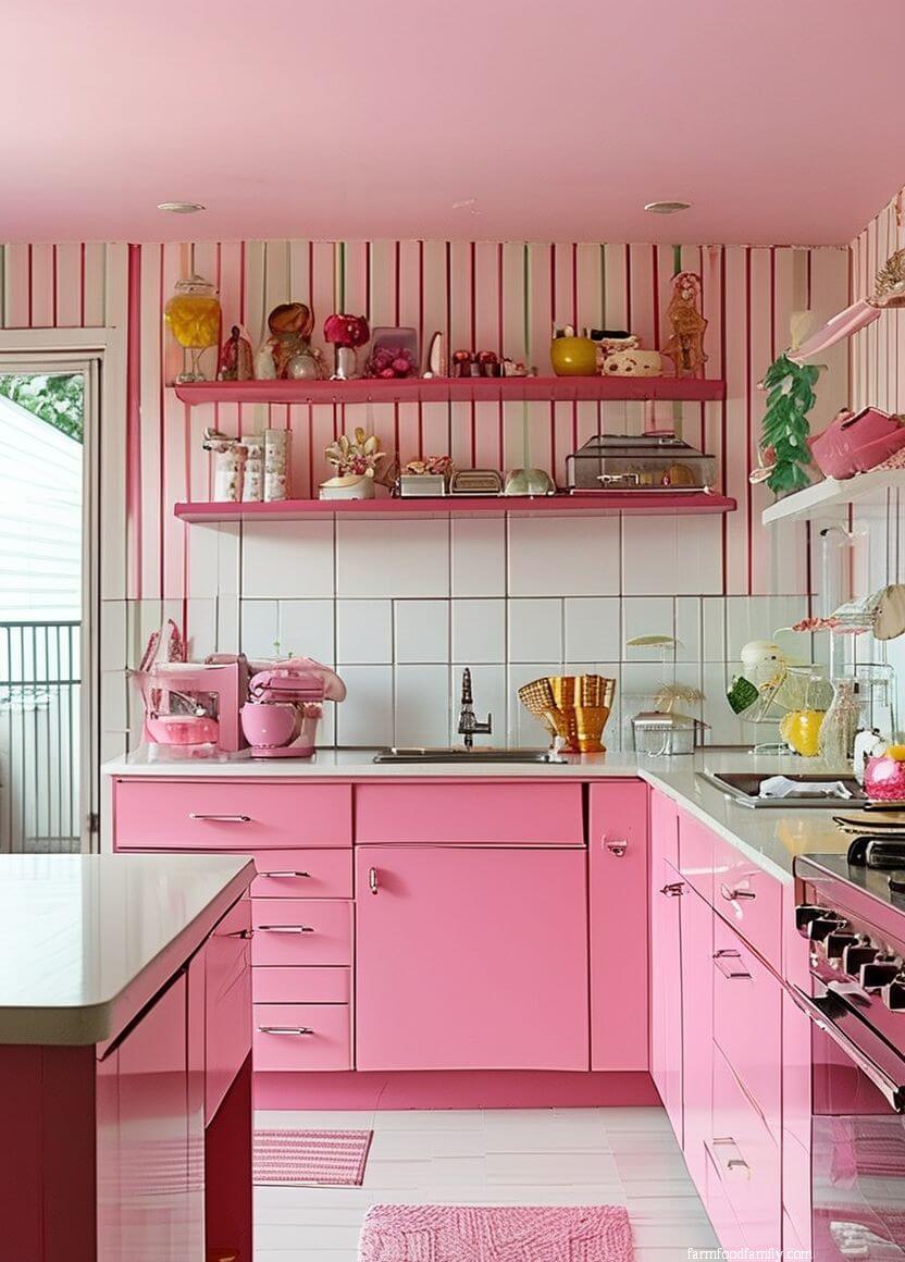 70 Charming Retro Pink Kitchen Ideas for a Stylish Makeover (2024)