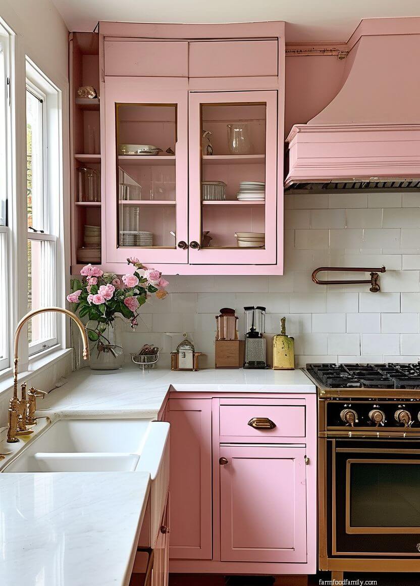 70 Charming Retro Pink Kitchen Ideas for a Stylish Makeover (2024)