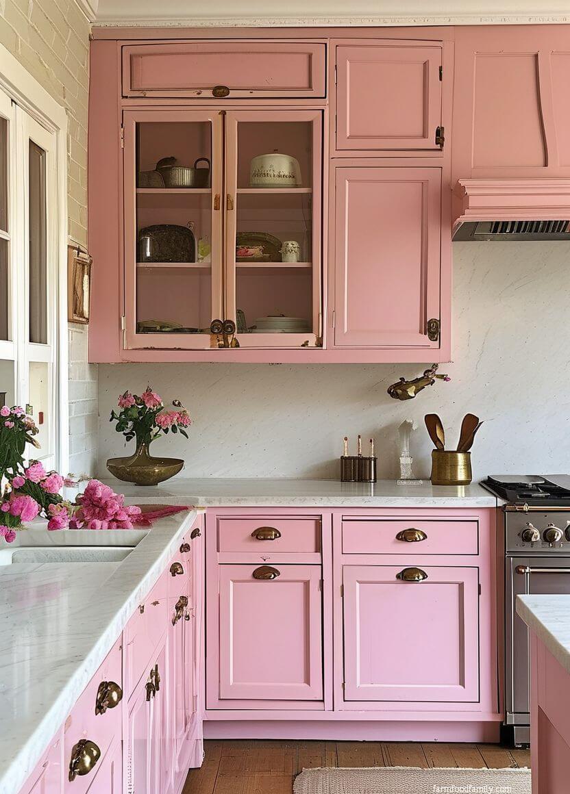 70 Charming Retro Pink Kitchen Ideas for a Stylish Makeover (2024)