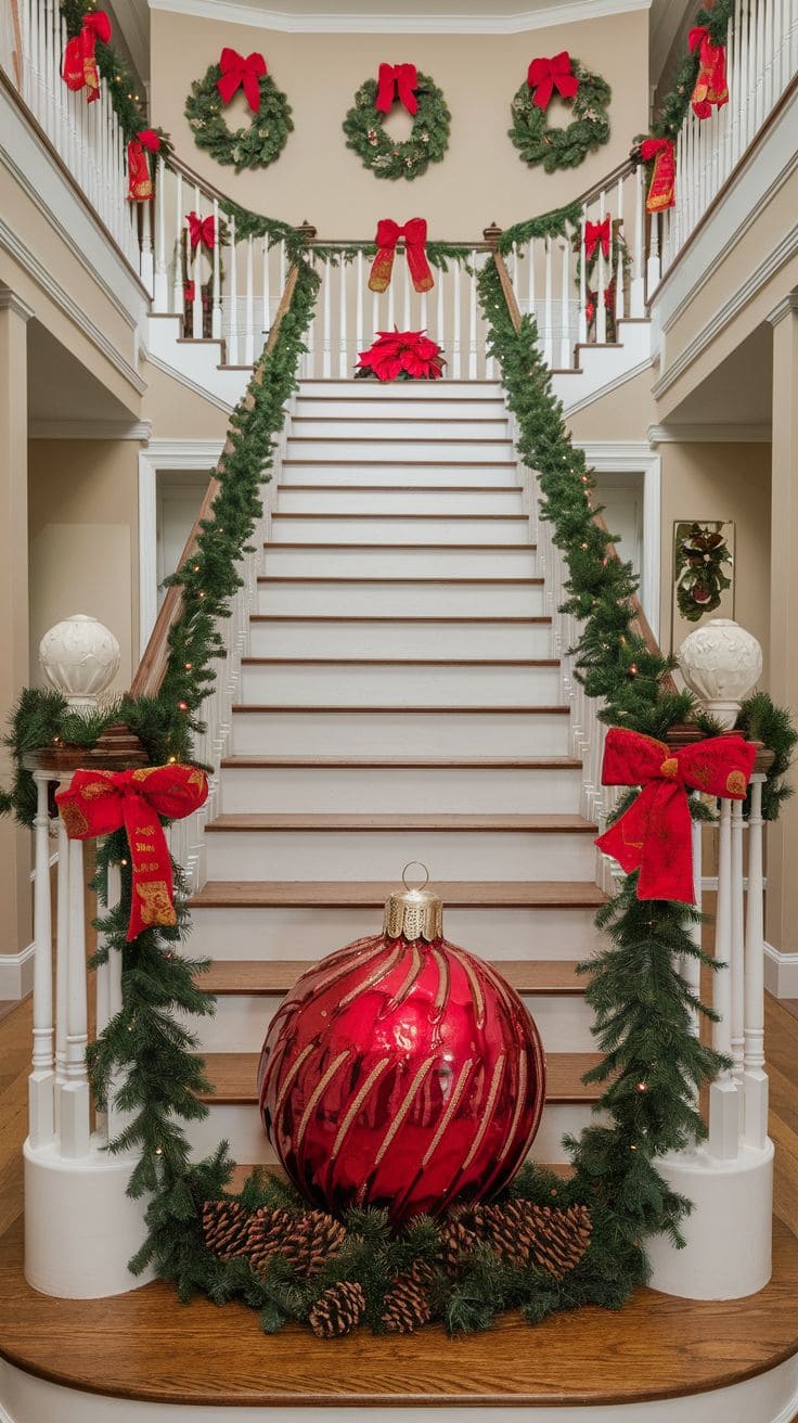 1 Christmas Staircase Decor 1