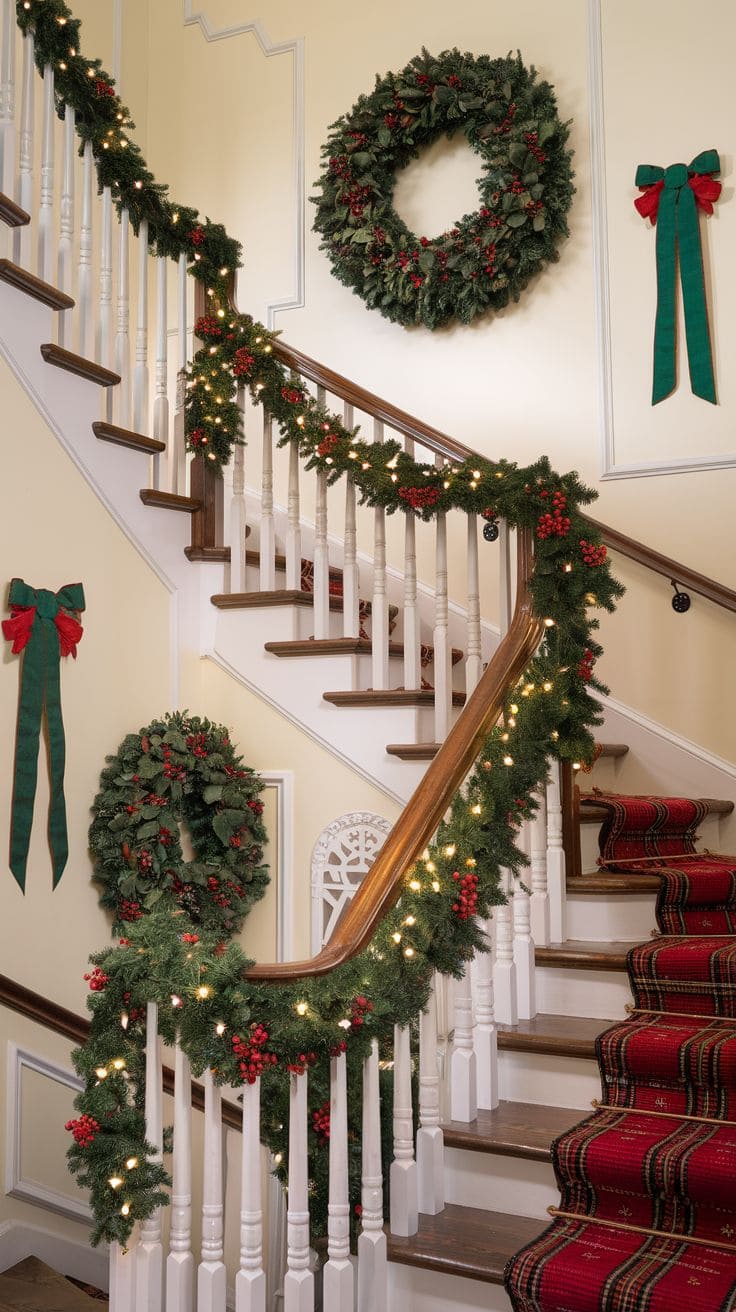 1 Christmas Staircase Decor 2