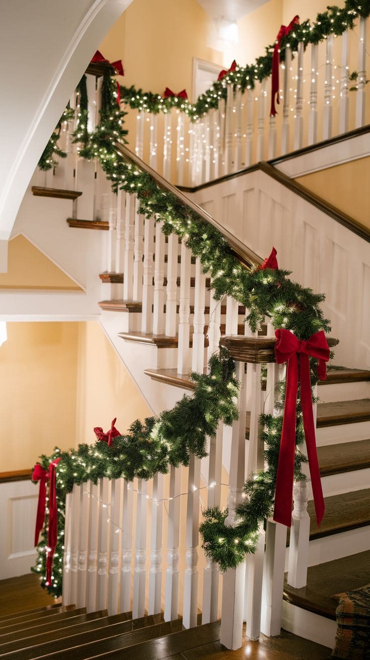 1 Christmas Staircase Decor 3