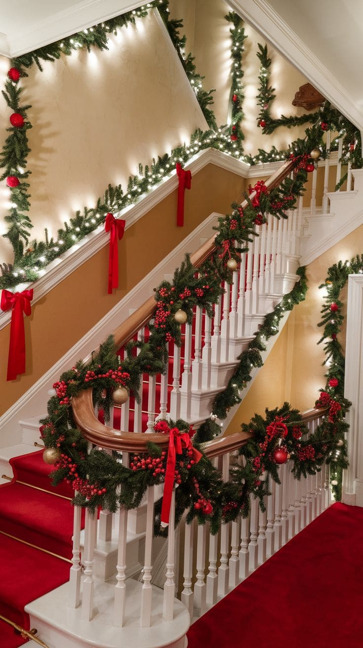 1 Christmas Staircase Decor 5