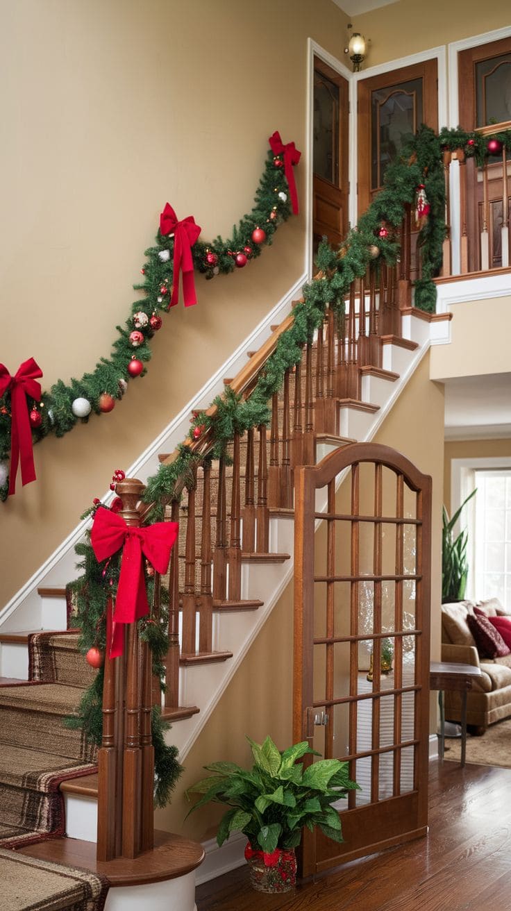 1 Christmas Staircase Decor 6