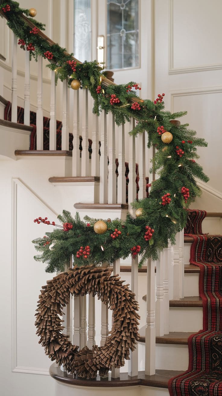 1 Christmas Staircase Decor 7