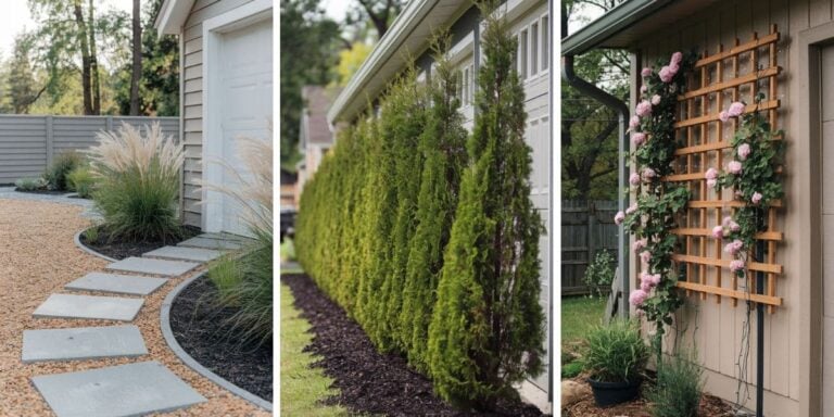 40+ Side Yard Landscaping Ideas That Transform a Boring Garage Wall