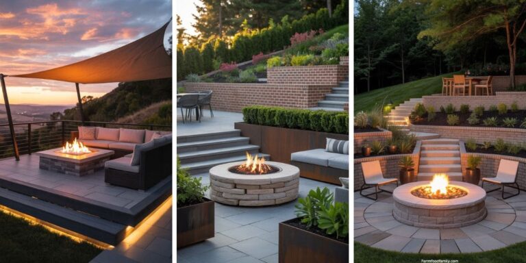 20+ Genius Fire Pit Ideas That Work Perfectly on a Sloped Yard
