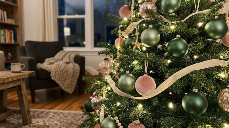 12 Charming Pink and Green Christmas Tree Decorating Ideas That Feel Fresh, Not Candy-Coated